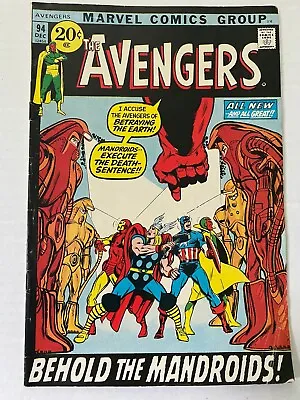 Buy AVENGERS #94: More Than Inhuman! 1971 MANDROIDS APP 20¢ Marvel Comics • 16.08£