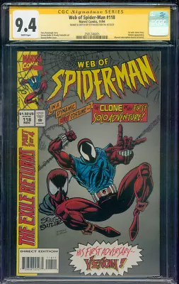 Buy Web Of Spider Man 118 CGC SS 9.4 Steve Butler Sketch Remark 11/94 1st Solo Clone • 316.24£