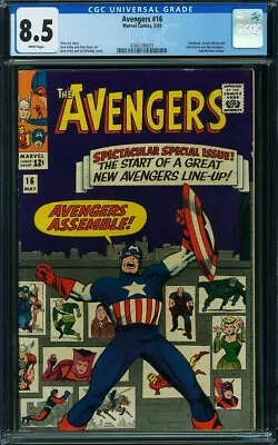 Buy Avengers #16 Cgc 8.5 Vf+ 1965 Kirby Captain America 1st Avengers Assemble Cover • 619.63£