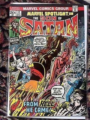 Buy Marvel Spotlight #12 (1973) VF- 1st Full App And Origin Son Of Satan KEY • 37.95£