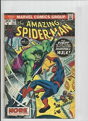 Buy Amazing Spider-man #120  Vs The Hulk Fine+ Condition • 55.97£