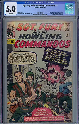 Buy Cgc 5.0 Sgt Fury And His Howling Commandos #1 1st App Nick Fury 1963 White Pages • 1,818.39£