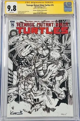 Buy IDW TMNT Teenage Mutant Ninja Turtles #76 B&W LE 100 Signed By Kotkin CGC 9.8 SS • 240.17£