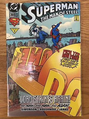 Buy Superman: The Man Of Steel #30 Feb 1994 With Unused Stickers Simonson/Bogdanove • 0.99£