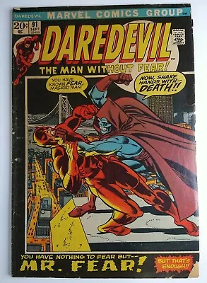 Buy Marvel Comics Daredevil #91 1st Appearance And Death Mr. Fear/Larry Cranston  • 15.85£