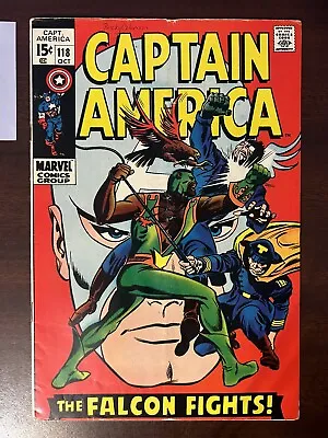 Buy Captain America #118 Marvel Comics 1969 2nd Appearance Of The Falcon • 27.98£
