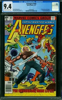 Buy Avengers 183 Cgc 9.4 Oww Pages  1979 B1 • 102.50£