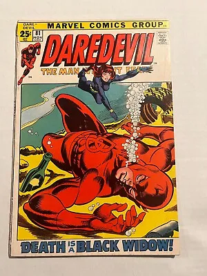 Buy Daredevil #81 Black Widow Team-up Begins Includes Pin-up Gil Kane Cover Art 1986 • 23.75£