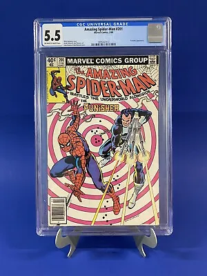 Buy Amazing Spider-Man #201 CGC 5.5 Newsstand Marvel 1980 Punisher Classic Cover • 68.93£