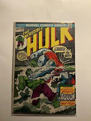 Buy Incredible Hulk 165 Very Fine+ 8.5 First Aquon Marvel • 19.98£