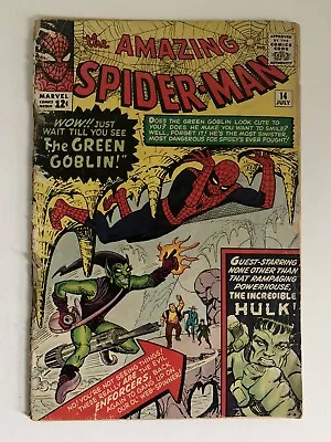 Buy Amazing Spider-man #14 1.0 Fr 1964 1st Appearance Of Green Goblin Marvel Comics • 687.55£