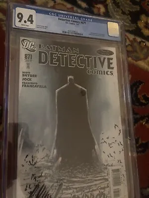 Buy CGC 9.4 Detective Comics #871 CGC 9.4 Classic Jock Cover Black Mirror • 28.90£