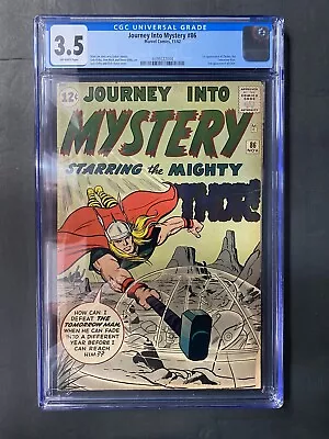 Buy Thor Journey Into Mystery #86 CGC 3.5 1962 2nd Odin 1st Full App. Odin • 276.47£