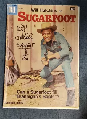 Buy Sugarfoot 1st Issue Dell Four Color Comic #907 Will Hutchins Signed No COA LG • 27.98£