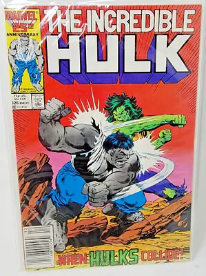 Buy Incredible Hulk #326 Grey Hulk Vs Green Hulk *1986* Newsstand 9.0 • 11.39£