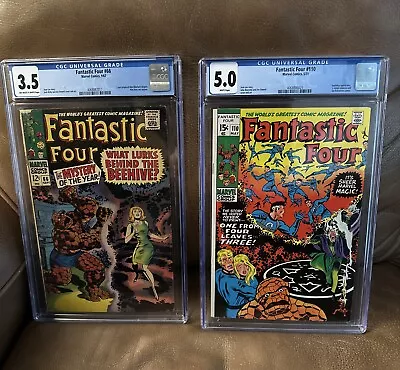 Buy CGC Fantastic Four #66 (1967) Origin HIM (Warlock) VG 3.5 & #110 (1971) VG/FN 5 • 96.51£