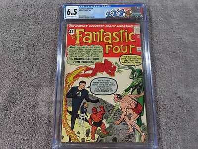 Buy 1962 MARVEL Comics FANTASTIC FOUR #6 - 2nd Ap. DR. DOOM & SUB-MARINER - CGC 6.5 • 2,325.67£