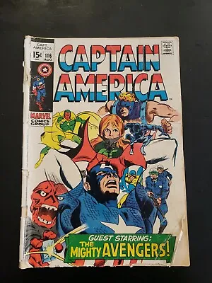 Buy CAPTAIN AMERICA #116 Marvel Comics 1969 Stan Lee Far Worse Than Death! • 6.31£