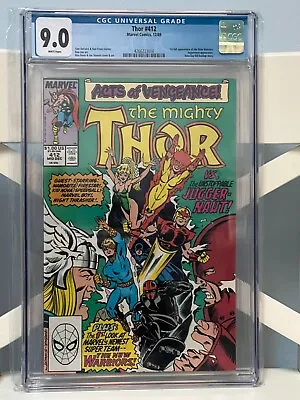 Buy THOR #412 CGC 9.0 NM 1st Full Appearance Of New Warriors 1989 • 31.53£