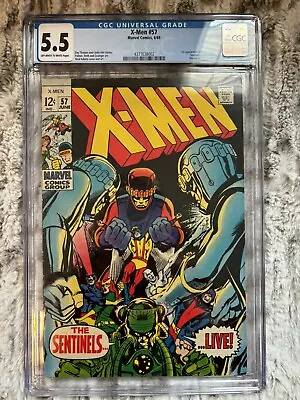 Buy Uncanny X-Men #57 CGC 5.5 White Pages Marvel Comics 1969 Sentinels • 72.39£