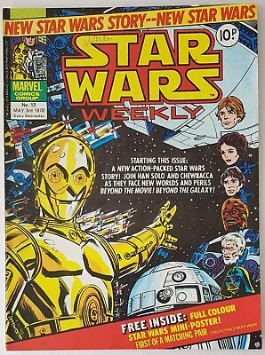 Buy Star Wars Weekly #13, Marvel Uk Comic 1978, Free Mini Poster Included • 12.99£