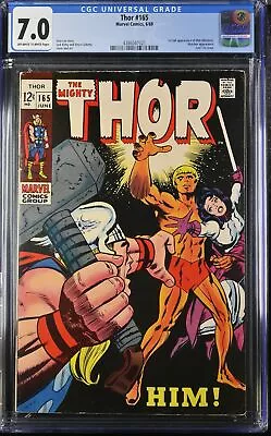Buy Thor #165 - Marvel Comics 1969 CGC 7.0 1st Full Appearance Of Him (Warlock). Wat • 196.86£