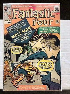 Buy Fantastic Four 22 (1964) 2nd Appearance Of Mole Man, Cents • 44.99£
