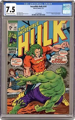 Buy Incredible Hulk #141 CGC 7.5 1971 4077685005 • 252.89£