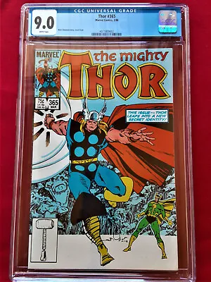 Buy Mighty Thor #365*GRADE9.0 VF/NM*WHITE P.**Thor Leaps Into A New Secret Identity* • 27.71£