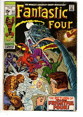 Buy Fantastic Four #94 (1970) - Grade 3.5 - 1st Appearance Of Agatha Harkness! • 55.21£