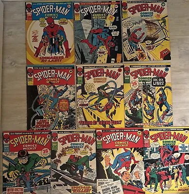 Buy Spider-man Comics Weekly 10 Issues  111 - 120 Vintage Marvel UK Bronze Age 1975 • 34.99£