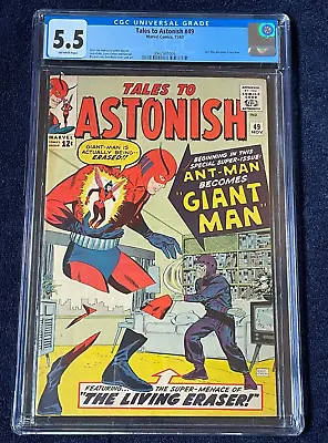 Buy Tales To Astonish #49 (Nov 1963) ✨ Graded 5.5 OFF-WHITE Pages By CGC ✔ Ant-Man • 261.02£