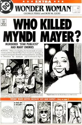 Buy Free P & P;  Wonder Woman #20, Sep 1988; George Perez;  Who Killed Myndi Meyer?  • 4.99£
