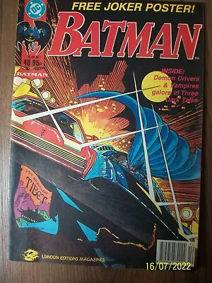 Buy Batman Issue 40 October 1991 UK DC London Edition Magazine Comic + Joker Poster • 7.84£