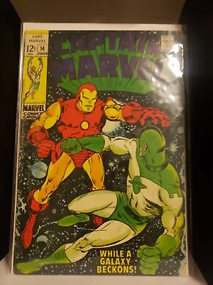 Buy Captain Marvel 14 1969 Silver Age Vs Iron Man • 3.20£
