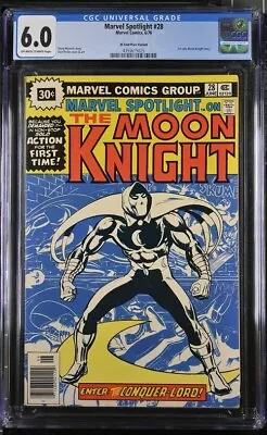 Buy Marvel Spotlight 28 CGC 6.0 30 Cent Price Variant 1st Solo Moon Knight 1976 • 158.11£
