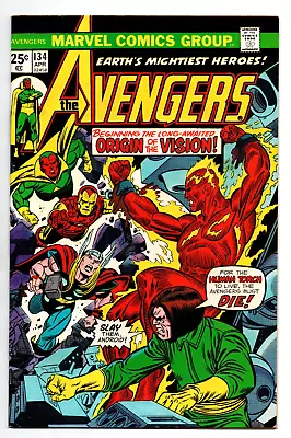 Buy Avengers #134 - Origin Vision - Mantis - Thor - Iron Man - 1975 - VF • 11.99£
