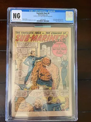 Buy Fantastic Four Vol.1 #4 1962 1st Sub-Mariner CGC NG Marvel Comic Book RC1-6 • 488.56£