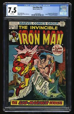 Buy Iron Man #54 CGC VF- 7.5 1st Appearance Moondragon! Marvel! Gil Kane Cover! • 112.81£