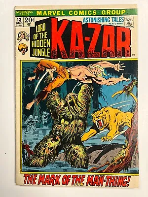 Buy Astonishing Tales #13 Ka-Zar 3rd App Man-Thing Marvel Comics 1972 VG • 39.72£