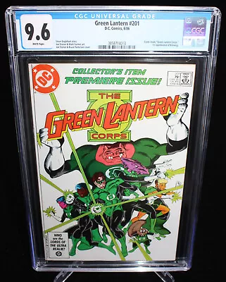 Buy Green Lantern #201 (CGC 9.6) White Pages - 1st Appearance Of Kilowog - 1986 • 62.96£