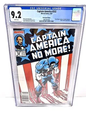 Buy CAPTAIN AMERICA 332 CGC 9.2 Newsstand SUPER-PATRIOT Steve Rogers MARVEL Comics • 71.25£