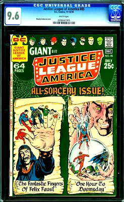 Buy JUSTICE LEAGUE OF AMERICA #85 CGC 9.6 RARE 1of9!! ALL-SORCERY ISSUE DC 1970 • 520.04£