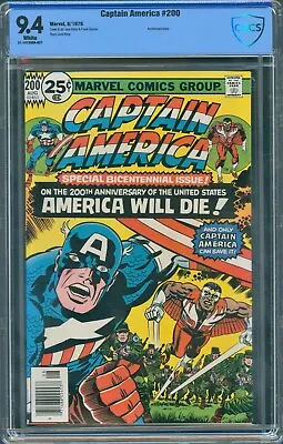 Buy Captain America #200 Cbcs 9.4 Wp Anniversary Issue Jack Kirby Marvel 1976 (cgc) • 94.87£