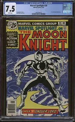 Buy Marvel Spotlight #28 Cgc 7.5 White Pages 1st Solo Moon Knight Story - Hot Key Mc • 79.15£