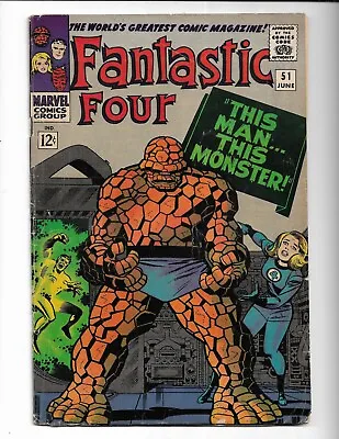 Buy Fantastic Four 51 - Vg 4.0 - 1st App Negative Zone - Classic Thing Story (1966) • 43.58£