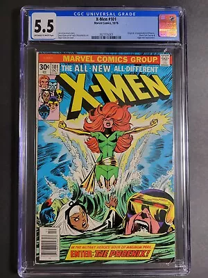 Buy X-Men #101 1976 First App. Phoenix CGC Graded 5.5 OW/W Disney MCU • 349.61£