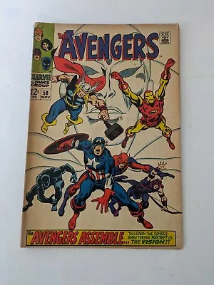 Buy AVENGERS 58 Marvel Silver Age 1968 Vision Joins  Avengers 2nd App Of The Vision • 45£