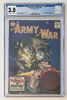Buy Our Army At War #81 (1959) CGC 3.0 - Last Sgt. Rock Prototype • 397.53£