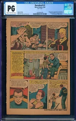 Buy Daredevil #1, 1964, CGC PG, Page 3 Only, 1st Images Of 8 Year Old Murdock W Dad • 189.74£